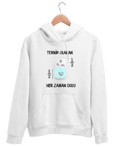 Öğretmen günü hediyesi matematik öğretmenine hediye yaratıcı öğretmenler günü hediyeleri teknik olar Beyaz Unisex Kapşonlu Sweatshirt