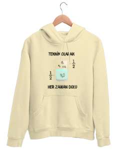 Öğretmen günü hediyesi matematik öğretmenine hediye yaratıcı öğretmenler günü hediyeleri teknik olar Krem Unisex Kapşonlu Sweatshirt