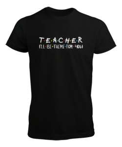 Öğretmen - Slogan - Teacher Siyah Erkek Tişört