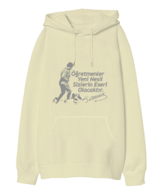 Öğretmenler Günü Özel Oversize Unisex Kapüşonlu Sweatshirt