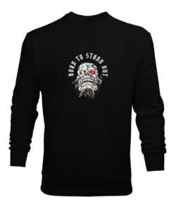 Ölümsüz Kuru Kafa Siyah Erkek Sweatshirt