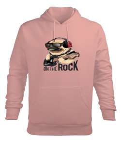 On the rock bulldog baskılı Yavru Ağzı Erkek Kapüşonlu Hoodie Sweatshirt