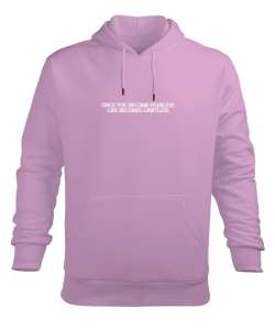 ONCE YOU BECOME FEARLESS LIFE BECOMES LIMITLESS Pembe Erkek Kapüşonlu Hoodie Sweatshirt