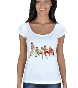 One Direction Hayran Tshirt Bayan kısa kollu Kadın Açık Yaka