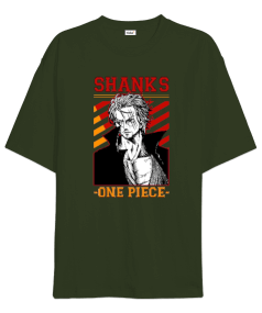 One Piece Anime Shanks Tasarım Baskılı Oversize Unisex Tişört