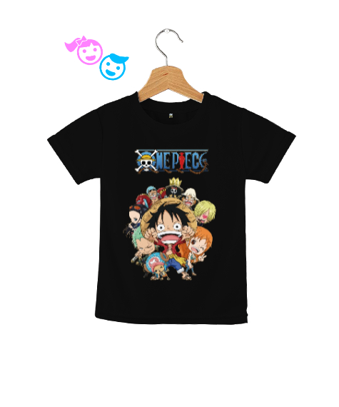 Tisho - One Piece Çocuklar Siyah Çocuk Unisex