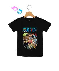 One Piece Family Siyah Çocuk Unisex