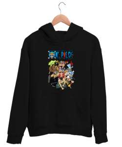 One Piece Family Siyah Unisex Kapşonlu Sweatshirt