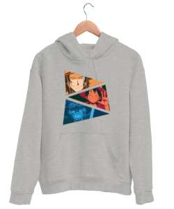 One Piece Kardeşler Gri Unisex Kapşonlu Sweatshirt