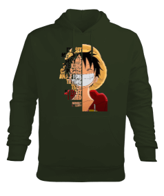 One Piece Monkey D. Luffy Anime Tasarım Baskılı Erkek Kapüşonlu Hoodie Sweatshirt