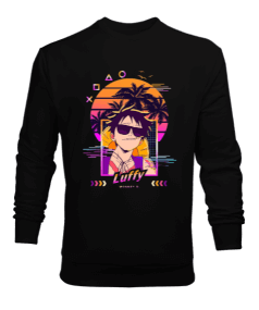 One Piece Monkey D. Luffy Anime Tasarım Baskılı Erkek Sweatshirt