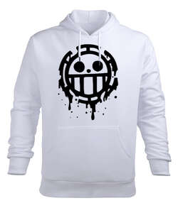 One Piece : Trafalgar D. Water Law Beyaz Erkek Kapüşonlu Hoodie Sweatshirt