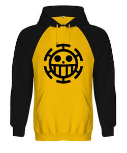 One Piece : Trafalgar D. Water Law Sarı/Siyah Orjinal Reglan Hoodie Unisex Sweatshirt