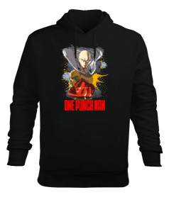 One Punch Man Saitama Siyah Erkek Kapüşonlu Hoodie Sweatshirt