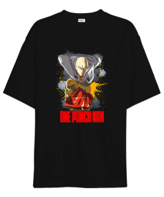 One Punch Man Saitama Siyah Oversize Unisex Tişört