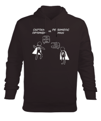 Optimism Pessimistic Acı Kahve Erkek Kapüşonlu Hoodie Sweatshirt