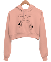 Optimism Pessimistic Yavru Ağzı Kadın Crop Hoodie Kapüşonlu Sweatshirt