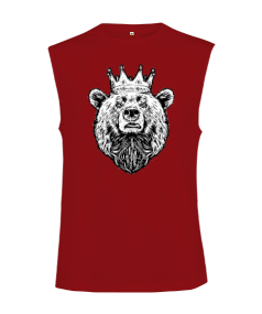 Ormanların gerçek kralı güçlü ayı fitness motivasyon Kesik Kol Unisex Tişört