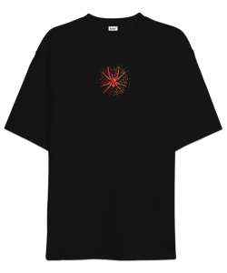 Örümcek - Spider Sırt Baskılı Siyah Oversize Unisex Tişört