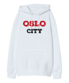 Oslo City Oversize Unisex Kapüşonlu Sweatshirt