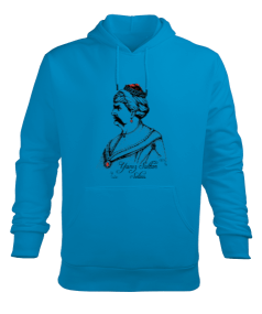 Osmanlı-Mavi Tişört Erkek Kapüşonlu Hoodie Sweatshirt