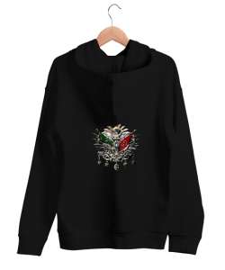 osmanlı Siyah Unisex Kapşonlu Sweatshirt