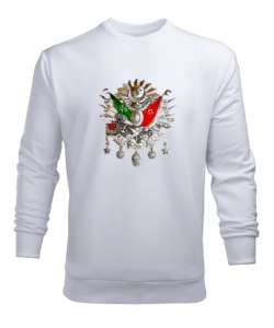 Osmanlı Tuğrası Beyaz Erkek Sweatshirt