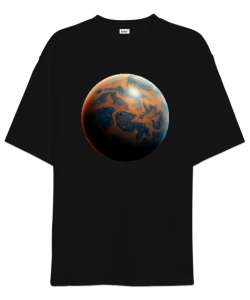 Öte Gezegen - Planet Siyah Oversize Unisex Tişört