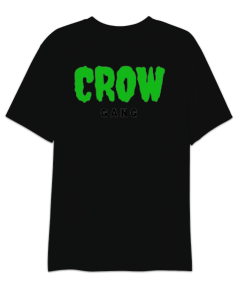 Oversize Crow Gang Baskılı T-shirt Oversize Unisex Tişört