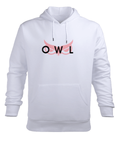 OWL White-Red-Eyes Erkek Kapüşonlu Hoodie Sweatshirt