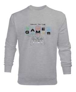 Oyun, Oyuncu - Games, Gamer Gri Erkek Sweatshirt