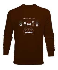 Oyun, Oyuncu - Games, Gamer Kahverengi Erkek Sweatshirt