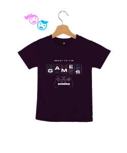 Oyun, Oyuncu - Games, Gamer Koyu Mor Çocuk Unisex