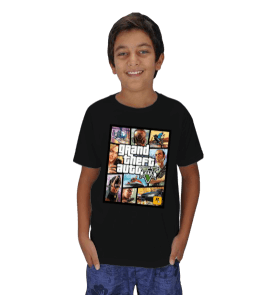 Oyun Sevenlere Gta Adlı T-shirt Çocuk Unisex