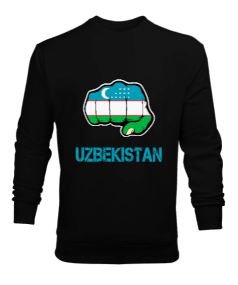 Özbekistan,uzbekistan,Ozbekiston,Özbekistan Bayrağı,Özbekistan logosu,uzbekistan flag. Erkek Sweatshirt