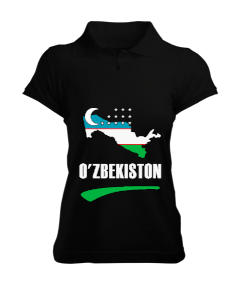 Özbekistan,uzbekistan,Ozbekiston,Özbekistan Bayrağı,Özbekistan logosu,uzbekistan flag. Kadın Polo Yaka Tişört