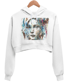 özel kadın yüzü Kadın Crop Hoodie Kapüşonlu Sweatshirt