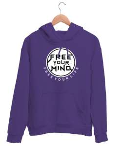 Özgür Akıl Özgür Hayat - Free Your Mind Mor Unisex Kapşonlu Sweatshirt