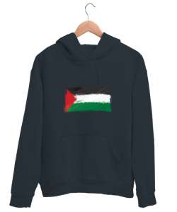  Özgür Filistin Filistin Direnişi Gazze Düz Silik Bayrak Tasarımı Füme Unisex Kapşonlu Sweatshirt