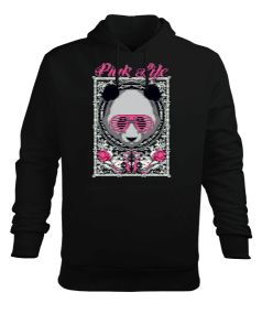 P001 - Pink Life Panda Erkek Kapüşonlu Hoodie Sweatshirt