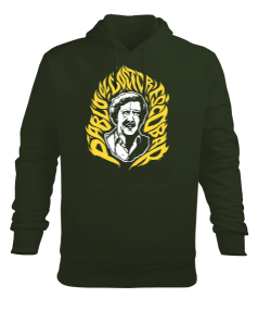 Pablo Escobar Tasarım Baskılı Haki Yeşili Erkek Kapüşonlu Hoodie Sweatshirt