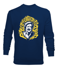 Pablo Escobar Tasarım Baskılı Lacivert Erkek Sweatshirt