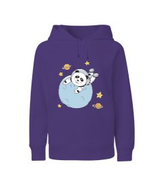 Panda Astronot Çocuk Unisex Hoodie Kapüşonlu