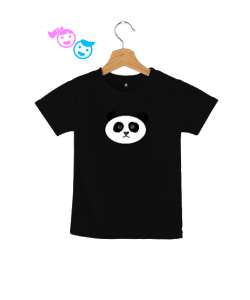 Panda Resimli Siyah Çocuk Unisex