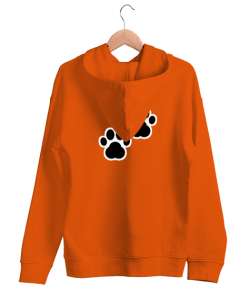 panda Turuncu Unisex Kapşonlu Sweatshirt