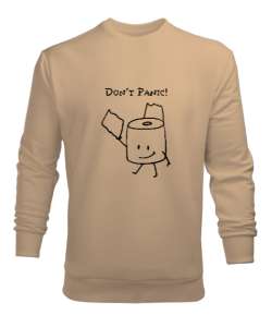 Panik Yok - Komik - Dont Panic Camel Erkek Sweatshirt