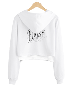 Papatya Kadın Crop Hoodie Kapüşonlu Sweatshirt