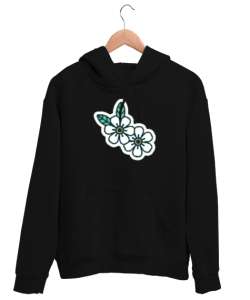 Papatyalar - Çiçek V2 Siyah Unisex Kapşonlu Sweatshirt