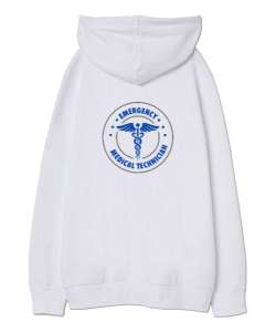 Paramedic, 112, Acil Tıp Teknisyeni, Paramedik, Emergency, Medical Beyaz Oversize Unisex Kapüşonlu Sweatshirt