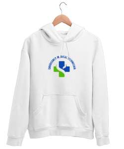 Paramedic, 112, Acil Tıp Teknisyeni, Paramedik, Emergency, Medical Beyaz Unisex Kapşonlu Sweatshirt